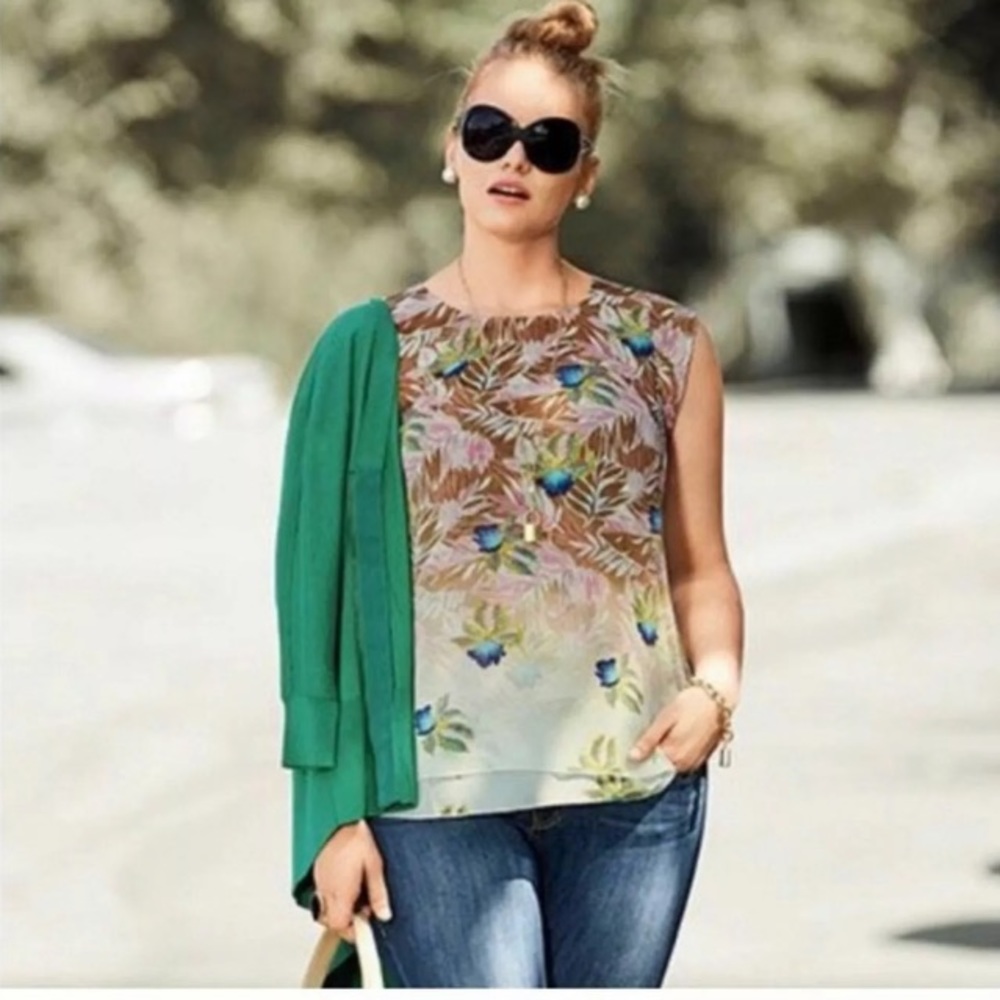 Cabi parlor blouse sleeveless top